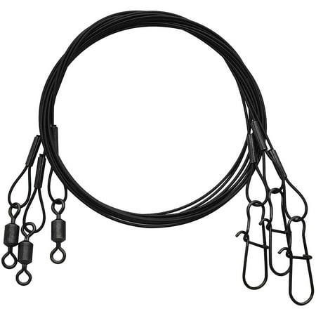 UPC: 0047708706452 | Eagle Claw Black Heavy Duty 12  Wire Leaders 3-Pack – 60 lb Test