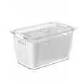 thumbnail image 1 of Filter Draining Basket 2 Layer Japanese Style Kitchen Refrigerator Vegetable Storage Box With FilterWhite M 1.7L, 1 of 1