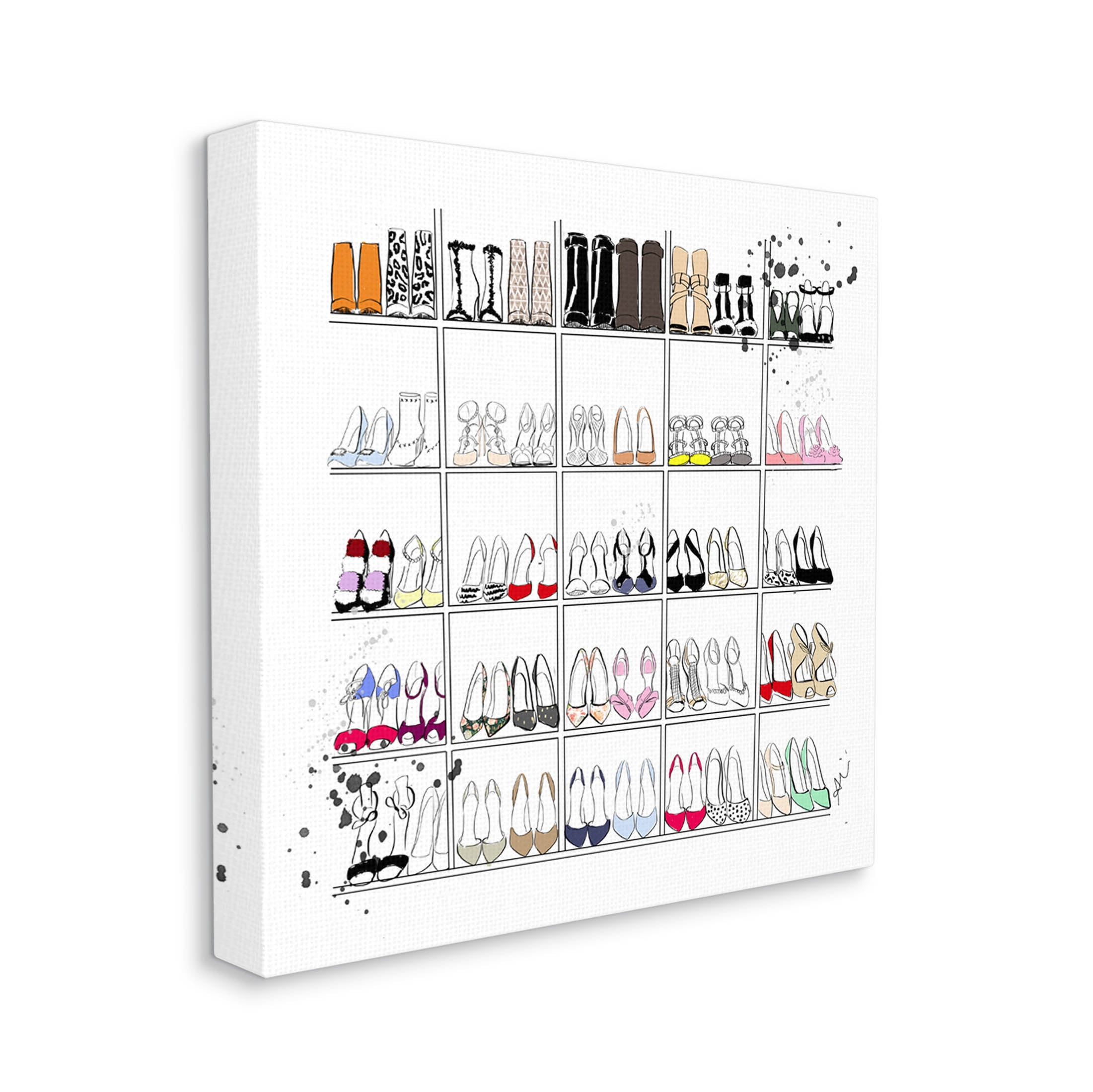 Stupell Industries Fashion Heels Glam Shopping Graphic Art Gallery Wrapped Canvas Print Wall Art, Design by Alison Petrie
