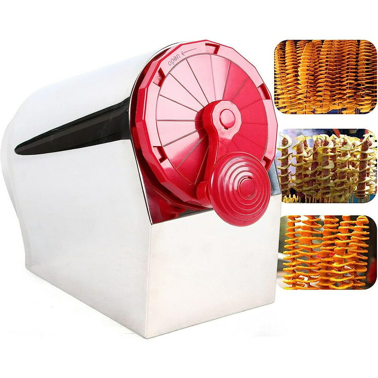 3 In 1 Manual Tornado Potato Spiral Cutter Stainless Steel Potato Twister Curly  Fry Cutter Twisted Slicer Spiral Potato Cutter Vegetable Cutter French Fry  Cutter for for Family Kitchen Snack Bar 