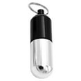 thumbnail image 3 of Mini Pill Box Portable Emergency Regular Pills emergency pill box emergency Storage Case Aluminum Container with Keyring, Silver, Black, 3 of 7