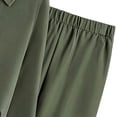 thumbnail image 7 of Auroural Girls 2 Piece Sets 10-12 Boys Girls Tow Piece Casual Matching Outfit Lapel Shirt Button Front Shirt Pleated Hem Elastic Waist Wide Leg Pants, 7 of 7
