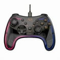 thumbnail image 1 of Wired Controller for PC Transparent RGB Gamepad Controller For /PS3 Switch/PC/Steam Vibration,6-Axis Gyro and Turbo Function - (Color: Black), 1 of 5