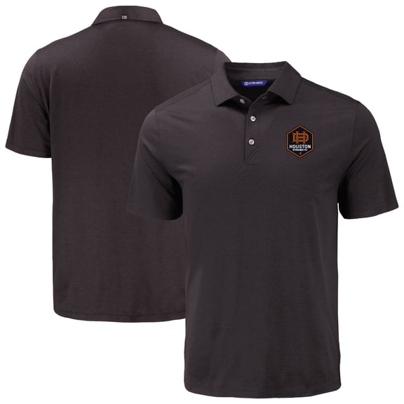 Men's Cutter & Buck Black Houston Dynamo FC Coastline Epic Comfort Eco Recycled Polo