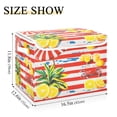 thumbnail image 5 of Yayeee Collapsible Cube Storage Bin with Lid Fabric Closet Decorative Basket with Handles, Striped Lemon, 5 of 7