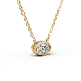 thumbnail image 2 of Emma Jewelry Oval Shape Colorless Lab Grown Diamond Necklace Pendant 1 ct. t.w. 14K, Yellow Gold, 2 of 4