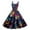 Sky Blue, variant on JGNGSHN Mardi Gras Dress for Women Carnival Printed Fashion Spaghetti Strap Sleeveless Cocktail Dress Punk Vintage A-Line Swing Midi Dress