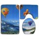 thumbnail image 1 of ABPHQTO Globo aerostático Juego de alfombras de baño de 3 piezas Alfombra de baño Alfombra de contorno y tapa de inodoro, 1 of 2