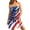 Blue, variant on American Flag Smocked Ruffled Strapless Dresses for Women 4th of July Dress USA Flag Patriotic Pattern Dresses