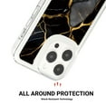 thumbnail image 3 of SaniMore Case for iPhone 14 Pro, Shockproof Ant-fall TPU Backplane Marble Stylish Pattern for Girls Women No-Yellowing Slim Lightweight for iPhone 14 Pro, Black/Gold, 3 of 11