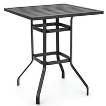Spaco Outdoor Bar Table, Patio Bar Table,32 Inches Outdoor Steel Square Bar Table with Powder-Coated Tabletop