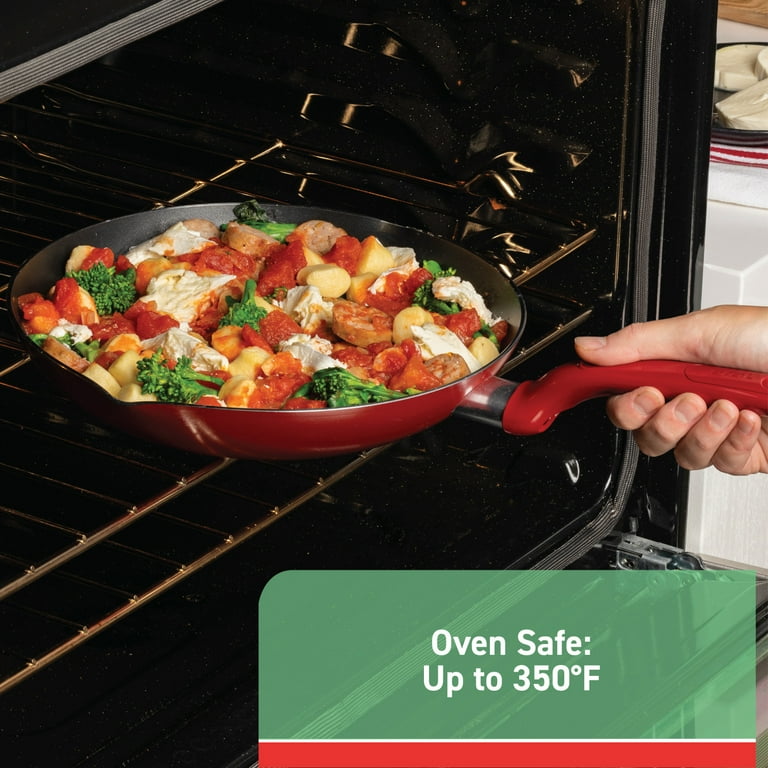 T-fal Easy Care Nonstick Cookware, 20-Piece Set, Red, with