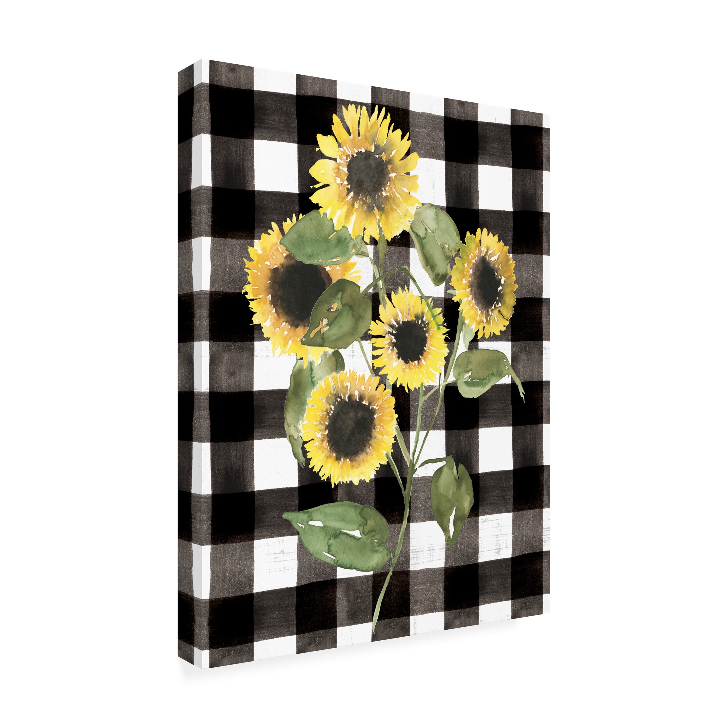 Jennifer Goldberger 'Buffalo Check Sunflower II' Canvas Art