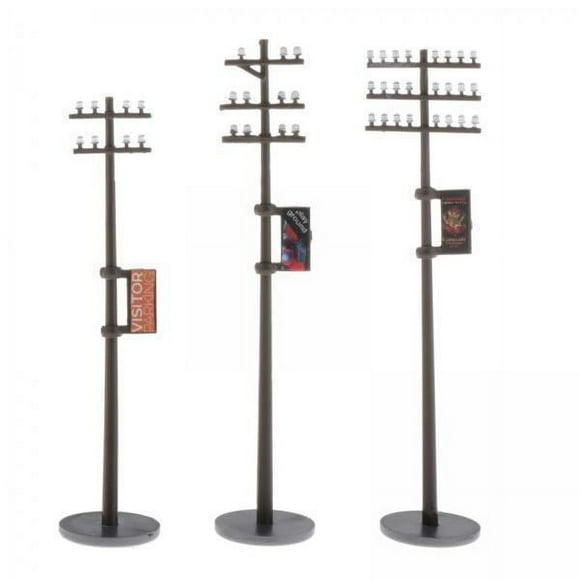 Bunblic 2x3 Pieces 1/87 Electric Line Poles Telephone Poles SCENERY Building Accessories , Black, 2 Pcs