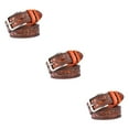 thumbnail image 3 of Decodeary Elegant And Versatile Fashion Printing Belt For Men Fine Workmanship PU Orange 120cm 3Set, 3 of 6