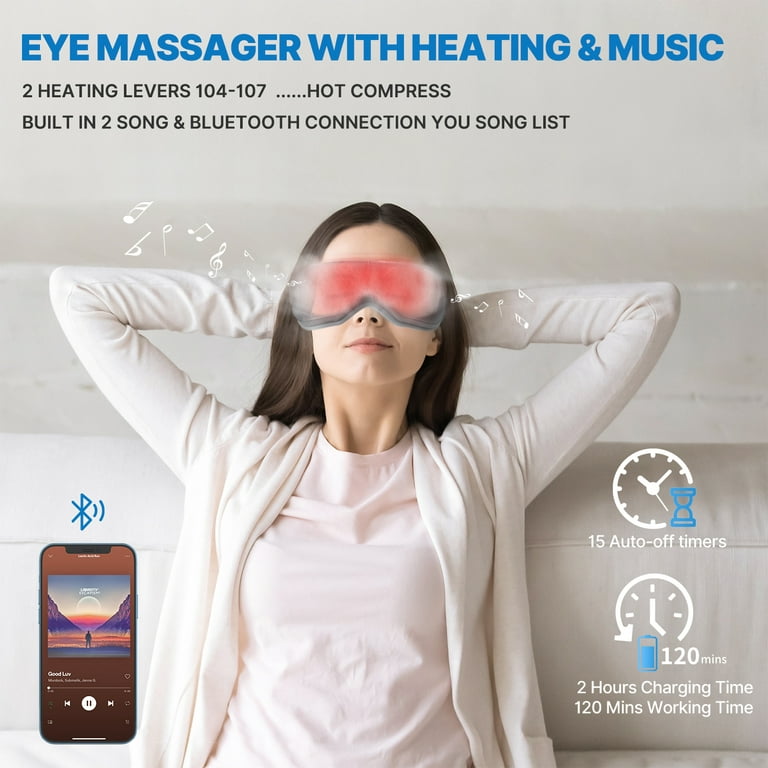 Electronic Eye Compress Device with Heat, Fsa Hsa Approved Products Only,  Eyes Massage Mask with Compression Rechargeable Eye Massager for Dark