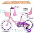 thumbnail image 5 of Hykolity 14" Girls Bikes with Basket, Doll Seat, Removable Training Wheel, Adjustable Sanddle, 5 of 8