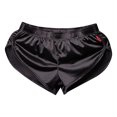 thumbnail image 3 of Traje de baño para hombre, pantalones cortos de satén con abertura lateral, calzoncillos tipo bóxer con bolsa abultada incorporada, pantalones de pijama con cintura elástica, ropa de estar por casa, 3 of 5