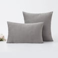 thumbnail image 5 of Dinheiro Juego de 2 acogedoras fundas de almohada decorativas rectangulares de terciopelo para sofá y cama, 12 x 20 pulgadas, 5 of 5