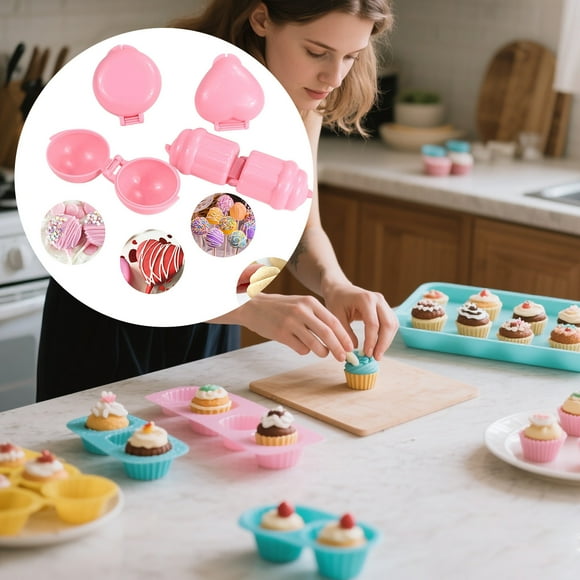 Noehoiugi 4 Pack Cake Pop Mold,Cake-Making Kit - Cupcake & Lollipop Shape Mold - Bpa Free Non-Stick Lollipop Maker For Diy Hard Candy,Cake Pop,Chocolate,Party Treats Cake-Making Kits