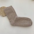 thumbnail image 1 of Calcetines de lana de conejo para mujer, gruesos, cálidos, de invierno, de color sólido, combinables, de media caña, apilados, para mujer, 1 of 6