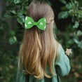 thumbnail image 6 of St. Patrick's Day Hair Clips, Bow Hair Accessories Cute Clover Pattern Glitter Sparkly Hair Barrettes Holiday Headdress Hairpin for Girls Women Party, 6 of 6