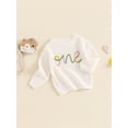 thumbnail image 3 of Musuos Infant Baby 1th Birthday Sweater 9M 12M 18M Letter Embroidery Crew Neck Long Sleeve Fall Knitted Pullover Tops for Boys Girls, 3 of 9