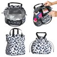 thumbnail image 2 of Blue and Dark Blue Leopard Pattern Drawstring Lunch Bag Women - Drawstring Lunch Bag Insulated for Work Office - Stain-Resistant Large Lunchbags for Women with Multi-Pockets, 2 of 5