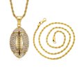 thumbnail image 1 of Titanium Steel Gold Plated Rugby Pendant Necklace Creative Personality Men's Necklace, 1 of 7