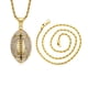 thumbnail image 1 of Collar con colgante de rugby chapado en oro y acero de titanio, collar para hombre con personalidad creativa, 1 of 7