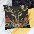 thumbnail image 2 of BANET  Flax Throw Pillow Cover Floral Antlers in The Bohemian Vintage Deer Horns Decorated Pillowcase Home Decor Square Pillow Case Cushion Cover 20x20in, 2 of 5