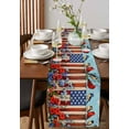 thumbnail image 4 of Independence Day Table Runner Cotton Linen 72 Inch Holiday Dresser Scarves, 4th of July Bird USA Flag Flower Bird Tablerunner for Kitchen Coffee Dining Bedroom Dinner Scarf Décor 13''x72'', 4 of 9