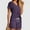 Purple, variant on Viluyesy V-Neck T-Shirt and Shorts Set for Womens Solid Color Tops Elastic Waist Short Pants Shirt and Shorts Sets Two PC Purple Size S