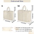 thumbnail image 2 of FORMRS Womens Corduroy Tote Bag Crossbody Shoulder Purse Handbag with Detachable Strap, Soft Brown Abstract Pattern, 2 of 7