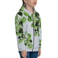 thumbnail image 5 of Naloa Watercolor Green Leaves Teenage Zipper Hoodie, Long Sleeve Zip Up Hoodies Casual Jackets Tops for 7-12 Years-Medium, 5 of 6