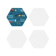 thumbnail image 2 of Kll Hexagon Drink Coasters Set Of 4,Pu Leather Absorbent Coasters Set Decorative Coffee Cup Coasters Housewarming Gift For Home Decor-Construction Trucks, 2 of 9