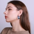 thumbnail image 3 of Resin Huggie Statement Earrings, Colorful Dome Huggie Hoop Earrings for Women  Colourful Geometry, 3 of 5