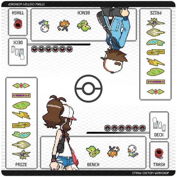 600X600X2Mm PTCG Pixel Ptcg Board Game Card Battle Table Mat Double Battle Disk Battle Mat Anime Cards Gift Toys