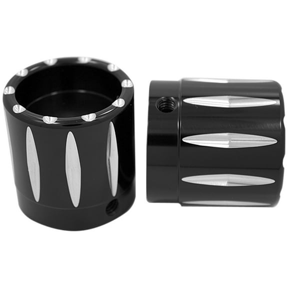 Avon Rival 1" Black Anodozed Front Axle Nut Covers (AXL-RIV-ANO)