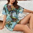 thumbnail image 4 of Honeii Whimsical Treehouse Painting for Women's Summer Pajama Set ,Soft Short Sleeve Shirt & Matching Bottoms,Loungewear,2PCS Sleepwear Relaxed Home Wear-4X-Large, 4 of 6