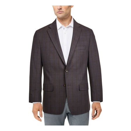 MICHAEL KORS Mens Blue Plaid Blazer 42 SHORT