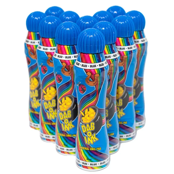 Dab-O-Ink Bingo Daubers - 12 Pack - Blue - 4 ounce size - Bingo Ink Markers
