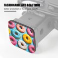 thumbnail image 3 of Hitch Cover Fits For 2-Inch Hitch,Colorful Donuts With Frosting And Sprinkles On A Blue Backgroundrubber Trailer Hitch Cover Tube Plug Insert,Car Exterior Accessories, Receiver Tube Hitch Plug, 3 of 6