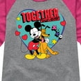 thumbnail image 3 of Disney - Together Fur Ever Mickey Pluto - Youth Girls Raglan Graphic T-Shirt, 3 of 5