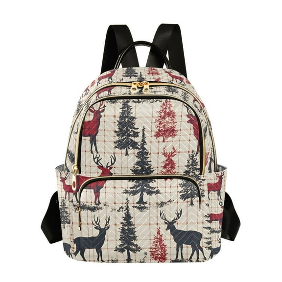 FORMRS Mini Backpack Purse for Women Travel Daypack Casual Shoulder Bag, Red Deer