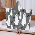 thumbnail image 5 of Halloween Ghost Eyes Pattern Hooded Bath Towel，60"x35" for Ages 3 To 12 Kids, Quick Dry Lightweight Soft Microfiber Hood Beach Towel Cover Up for Kids, 5 of 7