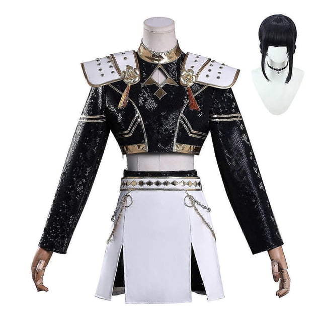 KPop Demon Hunters Zoey Cosplay Costume Set Halloween Party Fancy Dress for Womens Black
