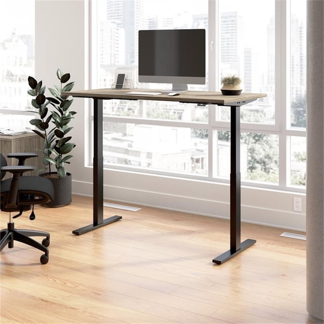 Scranton & Co Bureau Debout Réglable en Bois Manufacturé 60W en Hickory Moderne