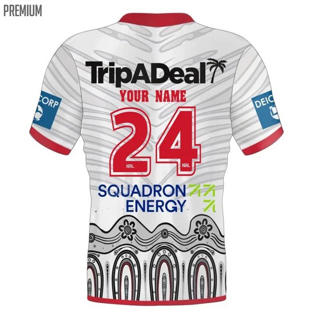 2024 ILLAWARRA DRAGONS MENS INDIGENOUS RUGBY JERSEY size S--5XL ( Print name and number )
