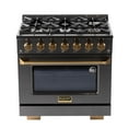thumbnail image 6 of 36 in. Dual Fuel Range for Natural Gas in Titanium SS + Wall Mount Range Hood, 6 of 12